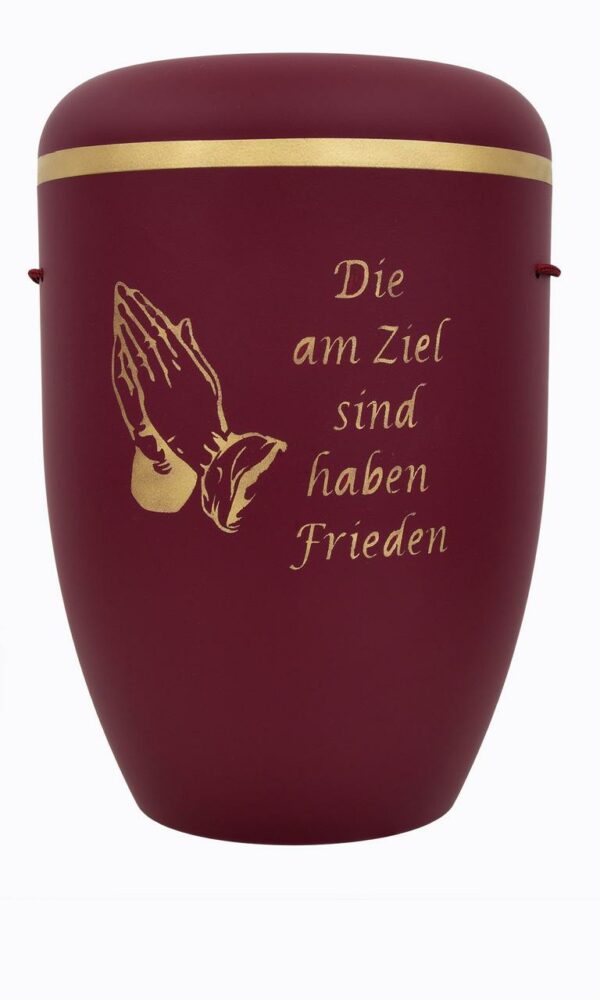 Bio-Urne "Pyrit" mit Dürerhand und TT