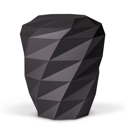 3-D-Druck-Urne Polygon gestaltet in einem modernen Vieleck-Design. Wirkt modern und zugleich elegant.