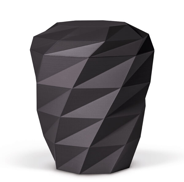3-D-Druck-Urne Polygon gestaltet in einem modernen Vieleck-Design. Wirkt modern und zugleich elegant.