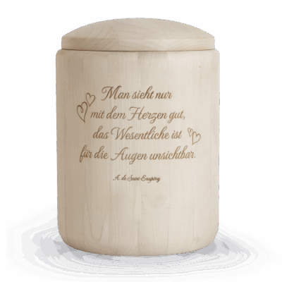 Holzurne, Edition Vivre, Lasergravur. Mod. Nr. 919-1